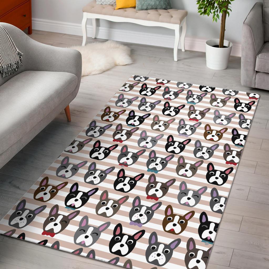 Pattern Print Boston Terrier Floor Mat-grizzshop