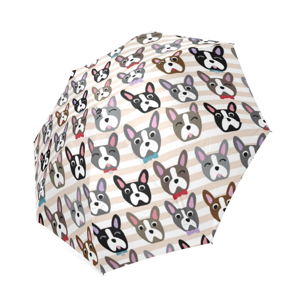 Pattern Print Boston Terrier Foldable Umbrella-grizzshop