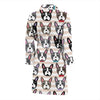 Pattern Print Boston Terrier Men Long Robe-grizzshop