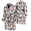 Pattern Print Boston Terrier Men Long Robe-grizzshop