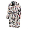 Pattern Print Boston Terrier Men Long Robe-grizzshop