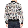 Pattern Print Boston Terrier Men's Bomber Jacket-grizzshop