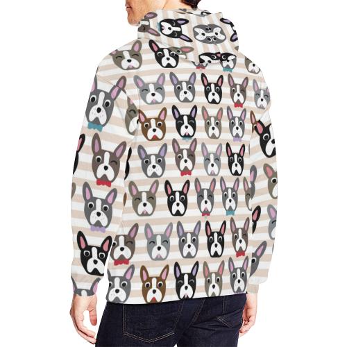 Pattern Print Boston Terrier Print Men Pullover Hoodie-grizzshop