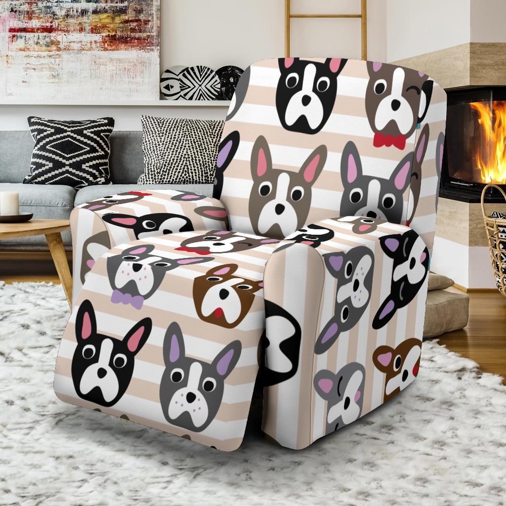 Pattern Print Boston Terrier Recliner Cover-grizzshop