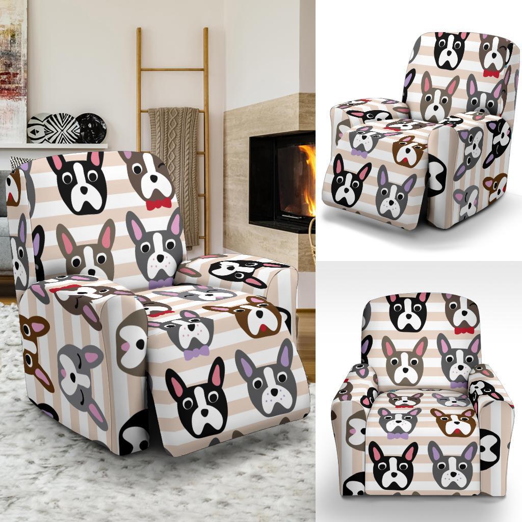 Pattern Print Boston Terrier Recliner Cover-grizzshop