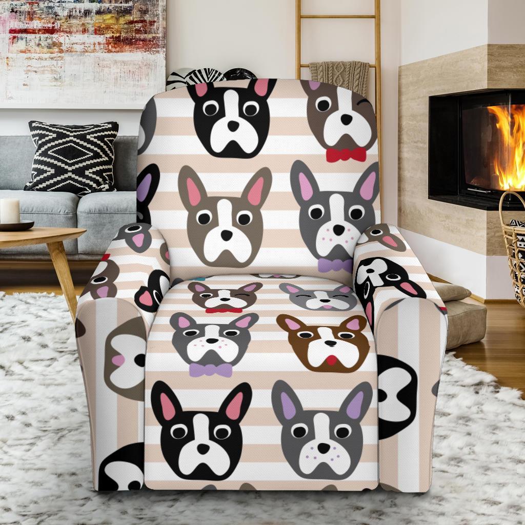 Pattern Print Boston Terrier Recliner Cover-grizzshop