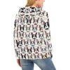 Pattern Print Boston Terrier Women Pullover Hoodie-grizzshop