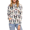 Pattern Print Boston Terrier Women Pullover Hoodie-grizzshop