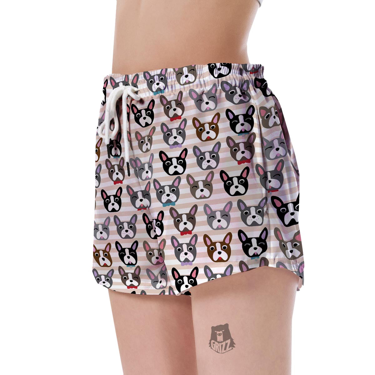 Pattern Print Boston Terrier Women's Shorts-grizzshop