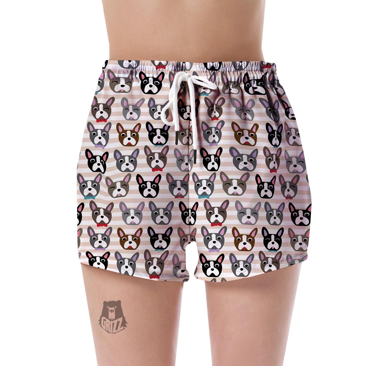 Pattern Print Boston Terrier Women's Shorts-grizzshop