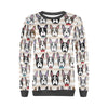 Pattern Print Boston Terrier Women's Sweatshirt-grizzshop