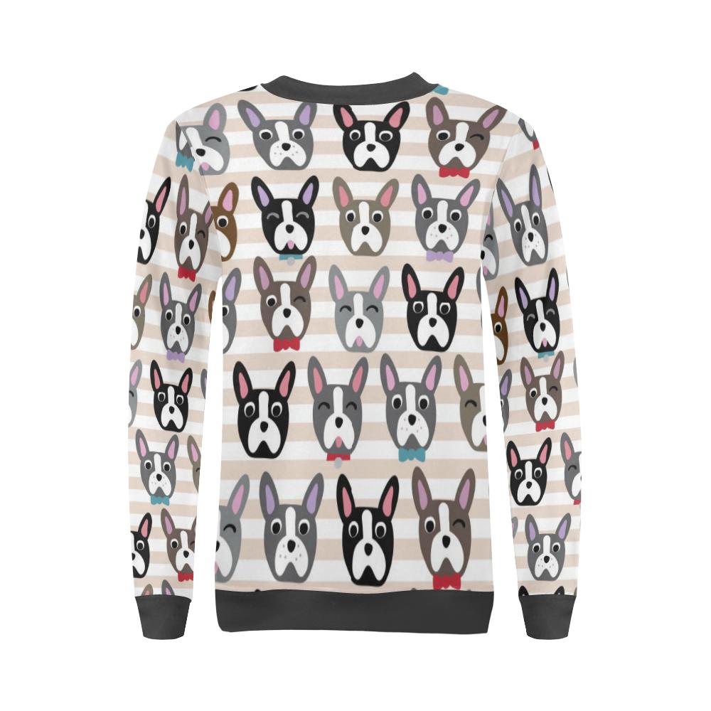 Pattern Print Boston Terrier Women's Sweatshirt-grizzshop