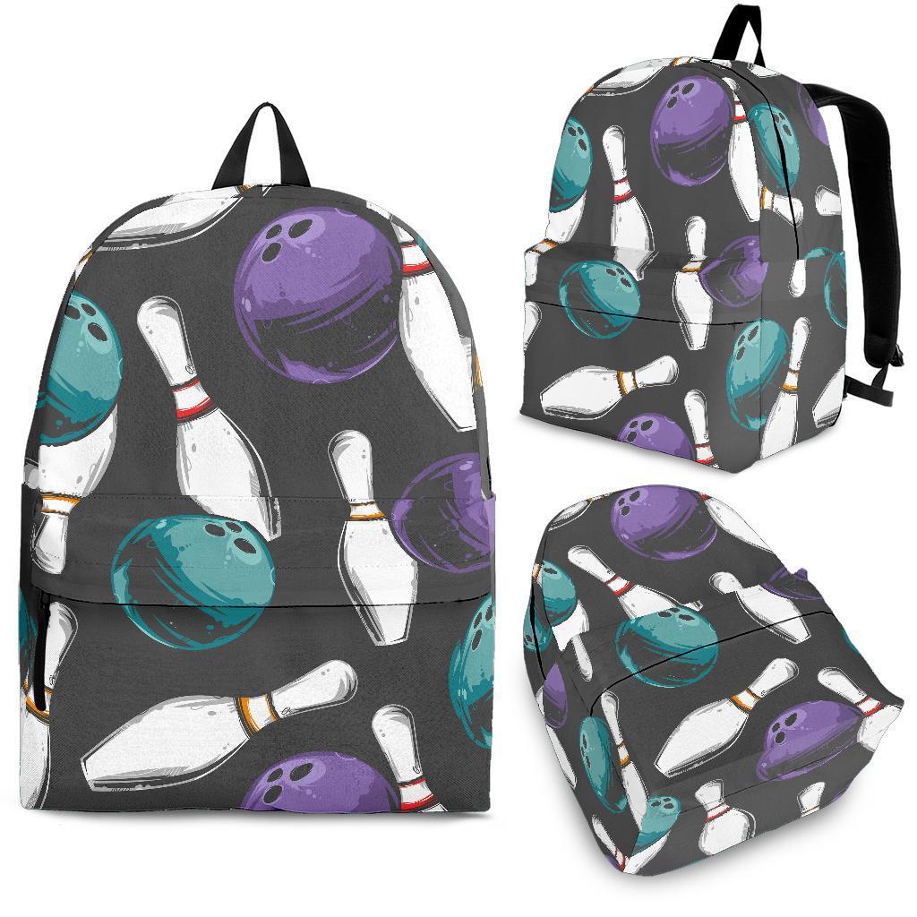 Pattern Print Bowling Backpack-grizzshop