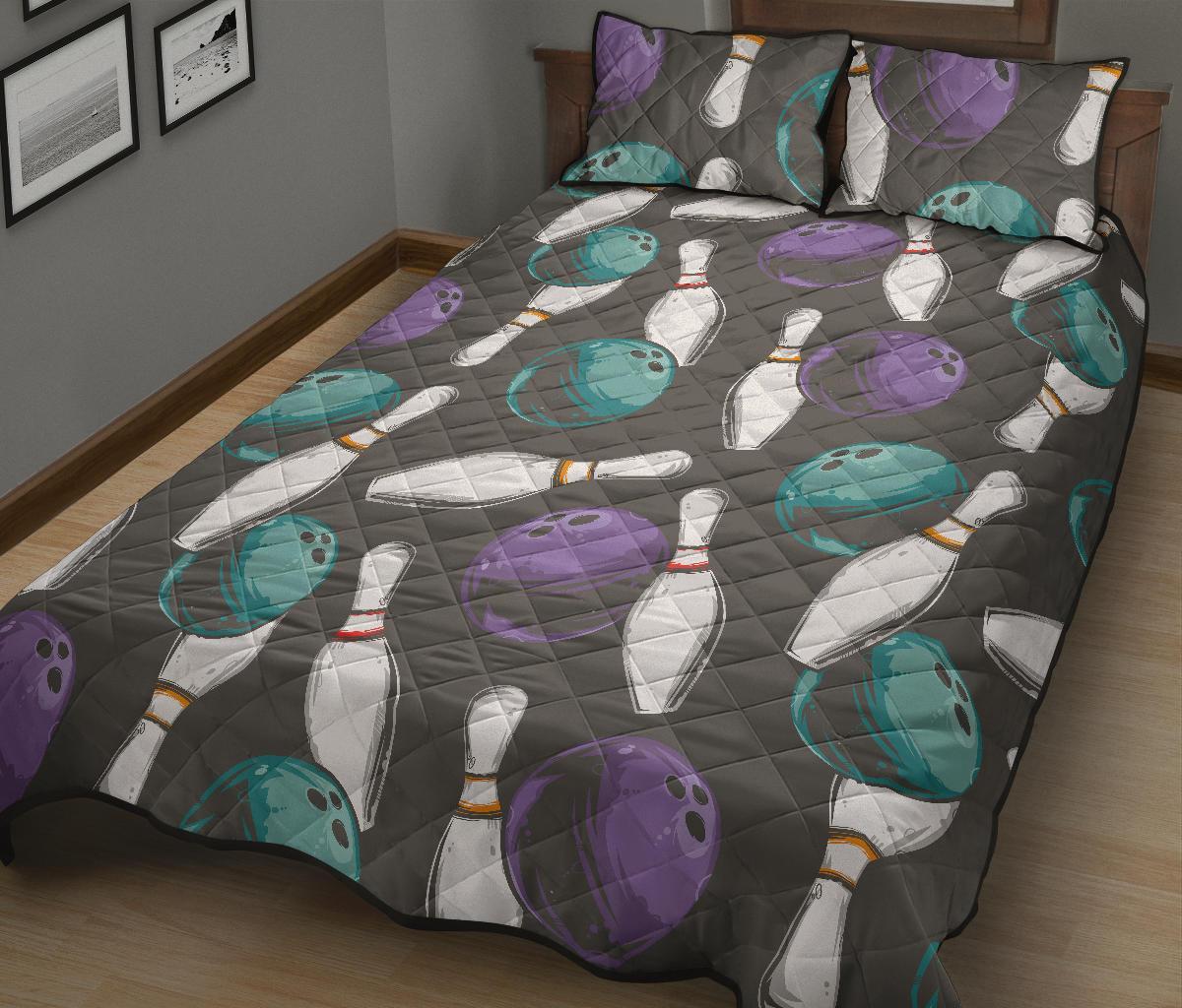 Pattern Print Bowling Bed Set Quilt-grizzshop