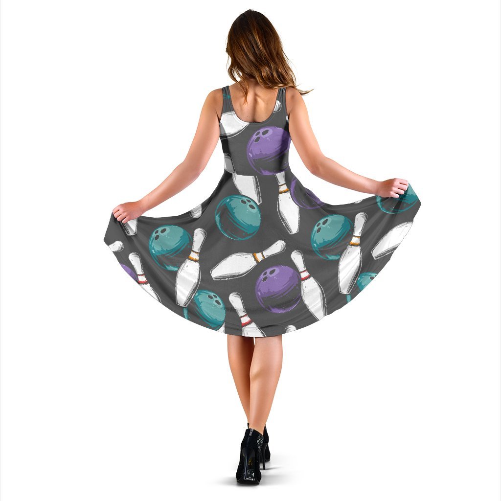 Pattern Print Bowling Dress-grizzshop