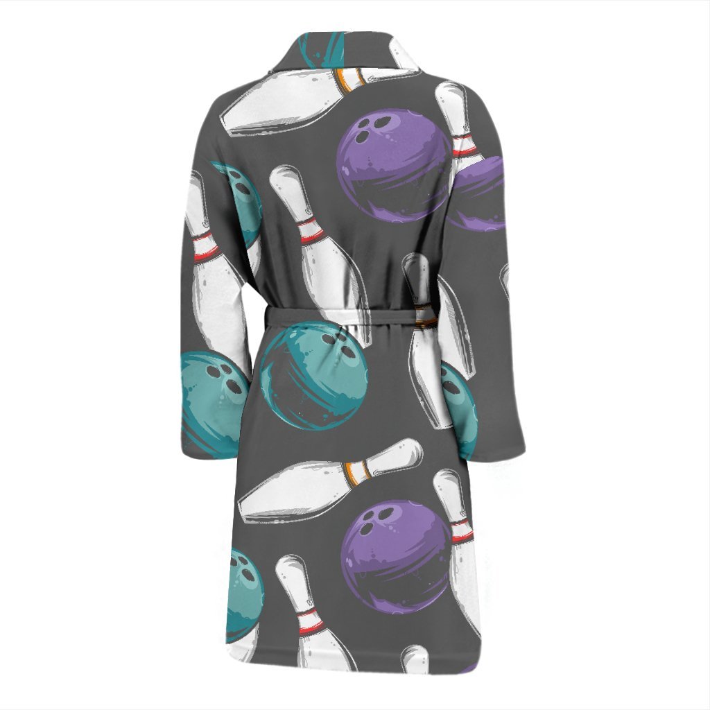 Pattern Print Bowling Men Long Robe-grizzshop