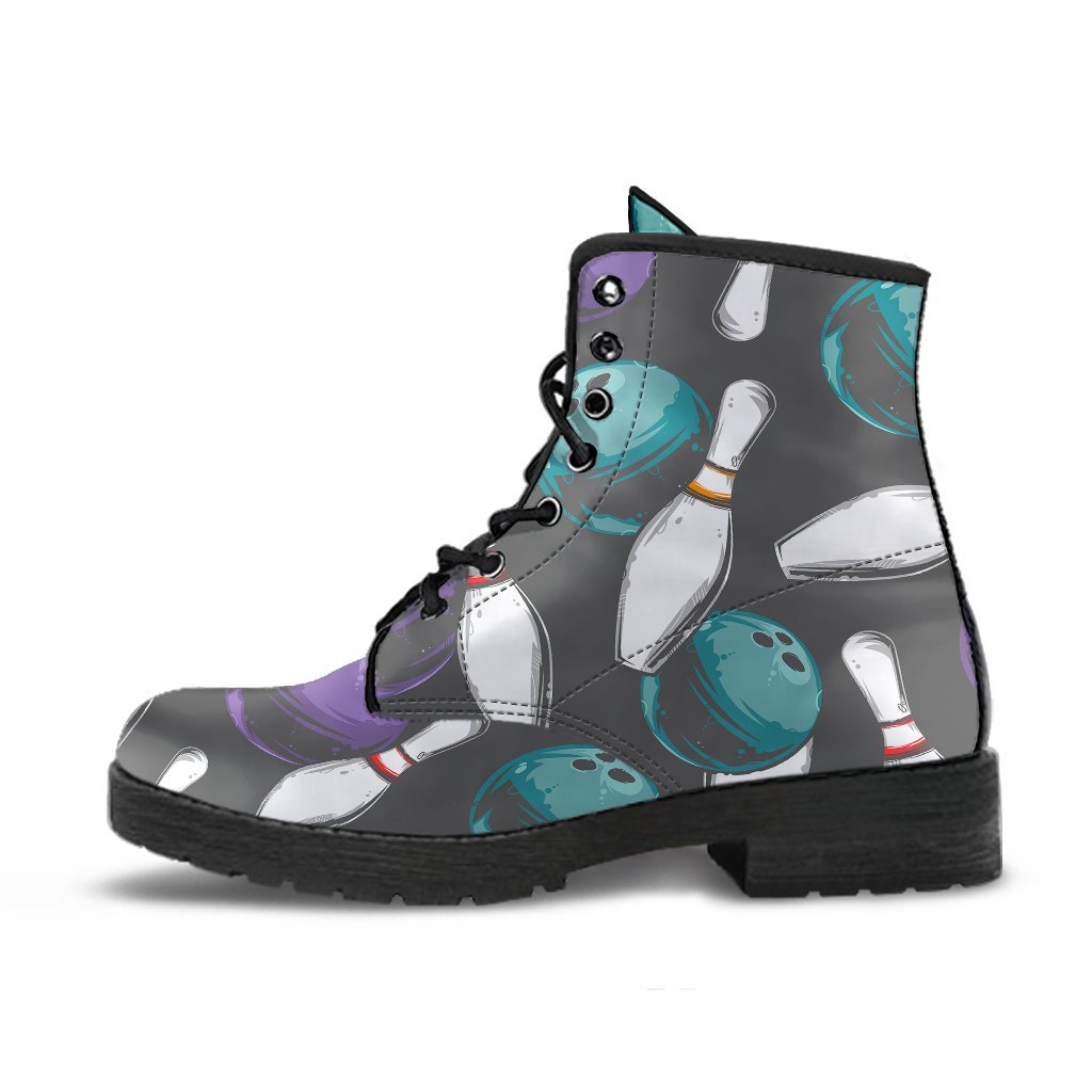 Pattern Print Bowling Men Women Leather Boots-grizzshop