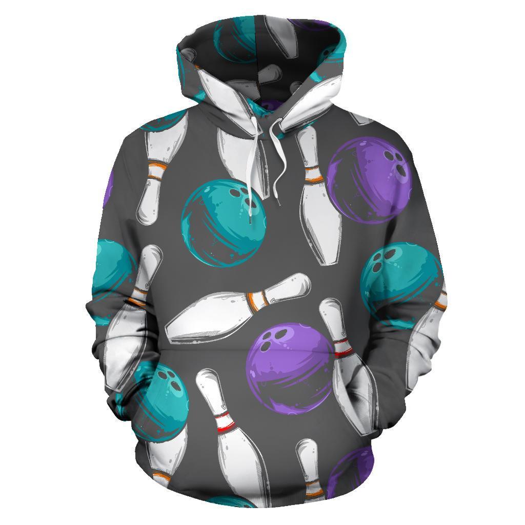 Pattern Print Bowling Men Women Pullover Hoodie-grizzshop