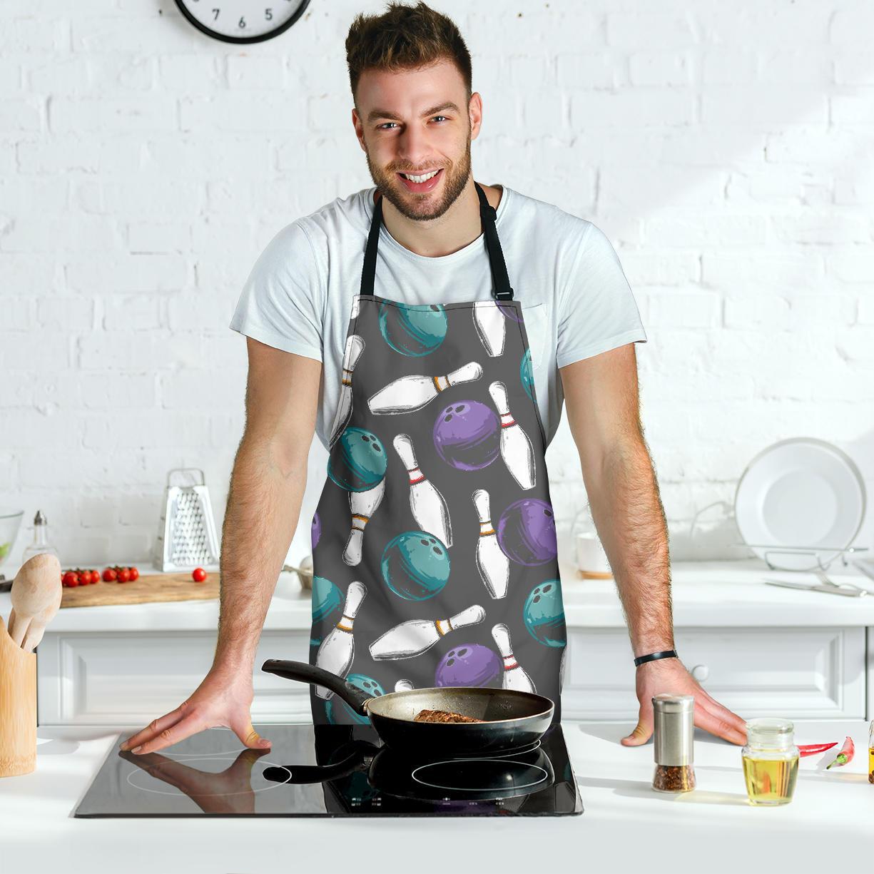 Pattern Print Bowling Men's Apron-grizzshop