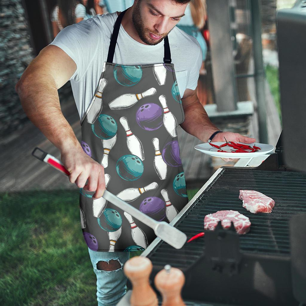 Pattern Print Bowling Men's Apron-grizzshop