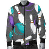 Pattern Print Bowling Men's Bomber Jacket-grizzshop