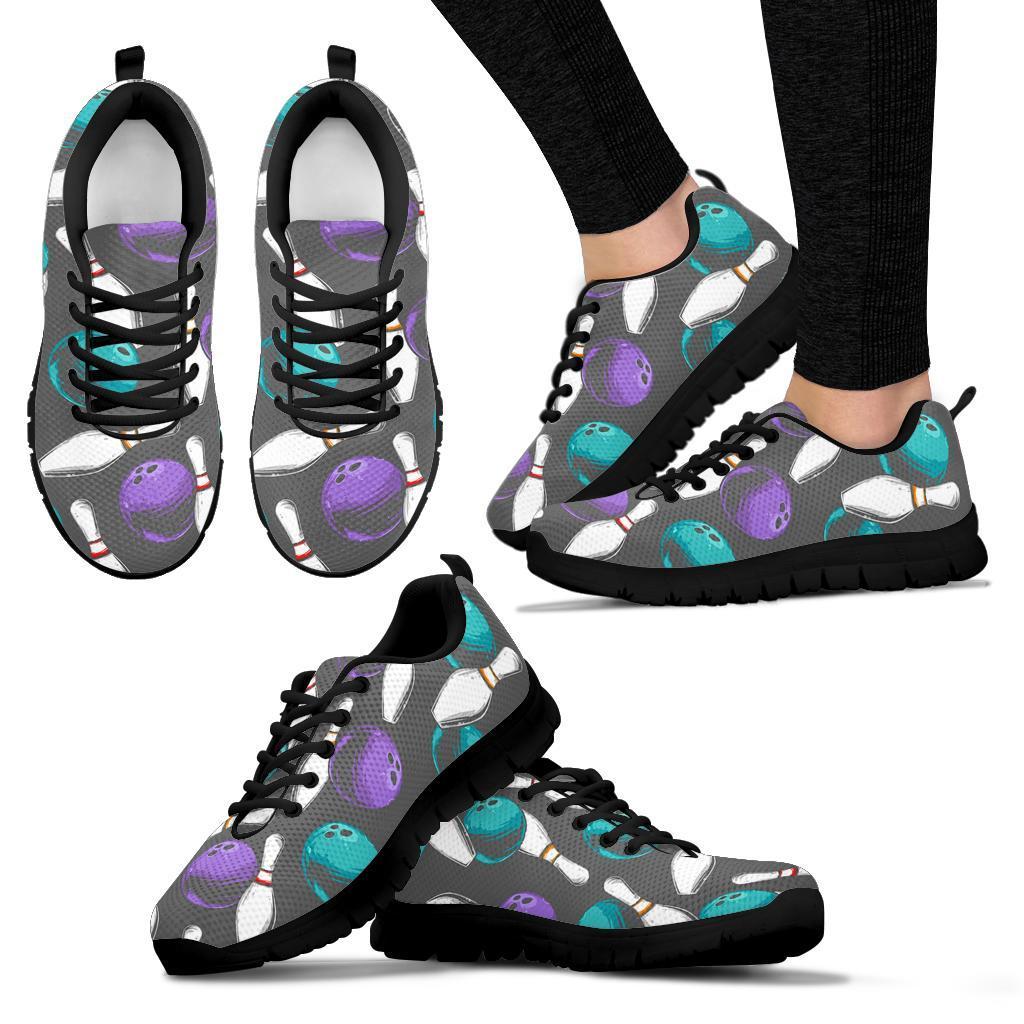 Pattern Print Bowling Sneaker Shoes For Men Women-grizzshop