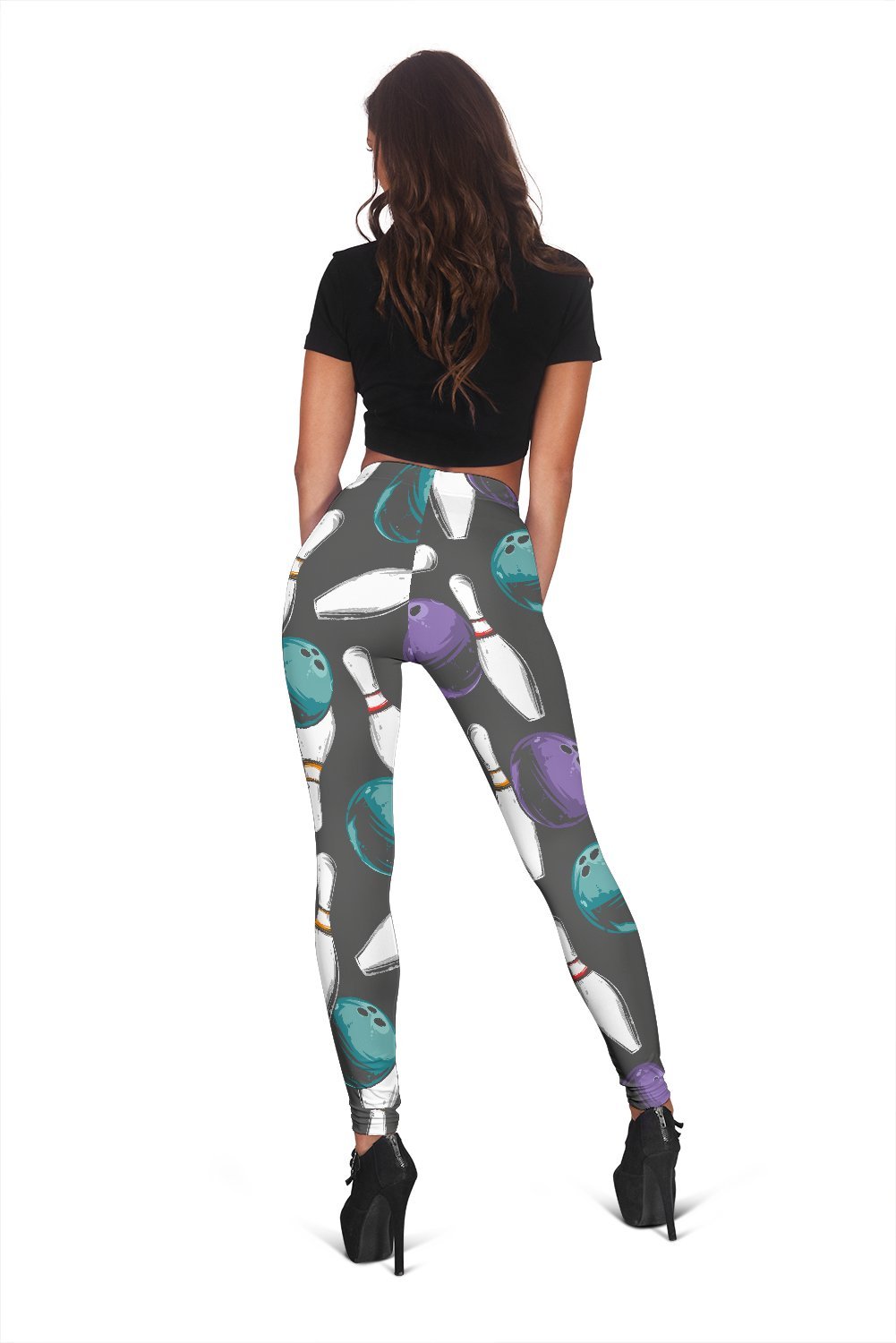 Pattern Print Bowling Women Leggings-grizzshop
