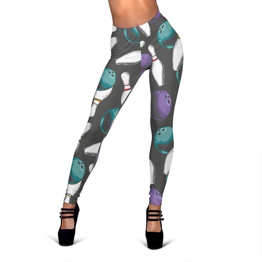 Pattern Print Bowling Women Leggings-grizzshop
