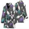 Pattern Print Bowling Women Long Robe-grizzshop