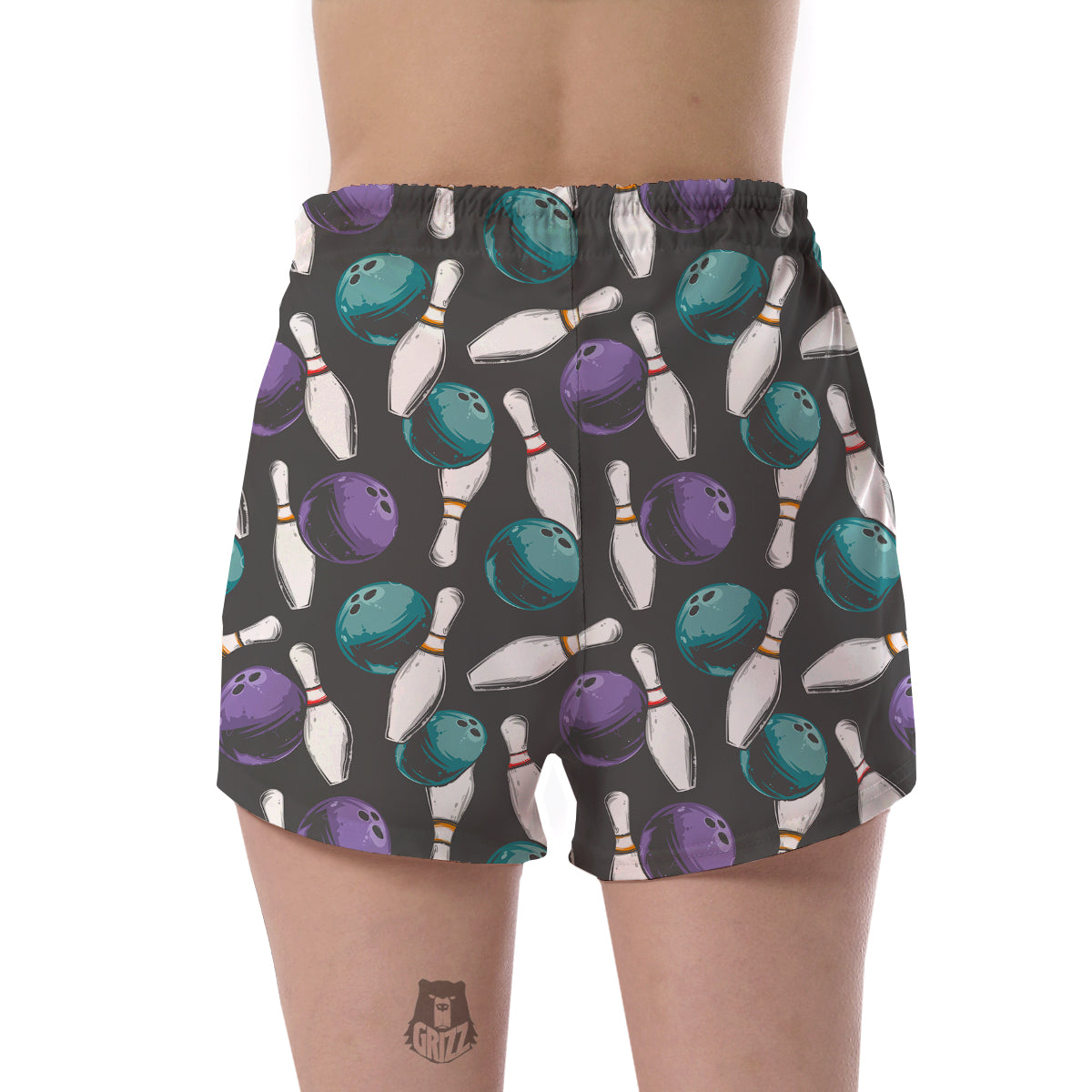 Pattern Print Bowling Women's Shorts-grizzshop