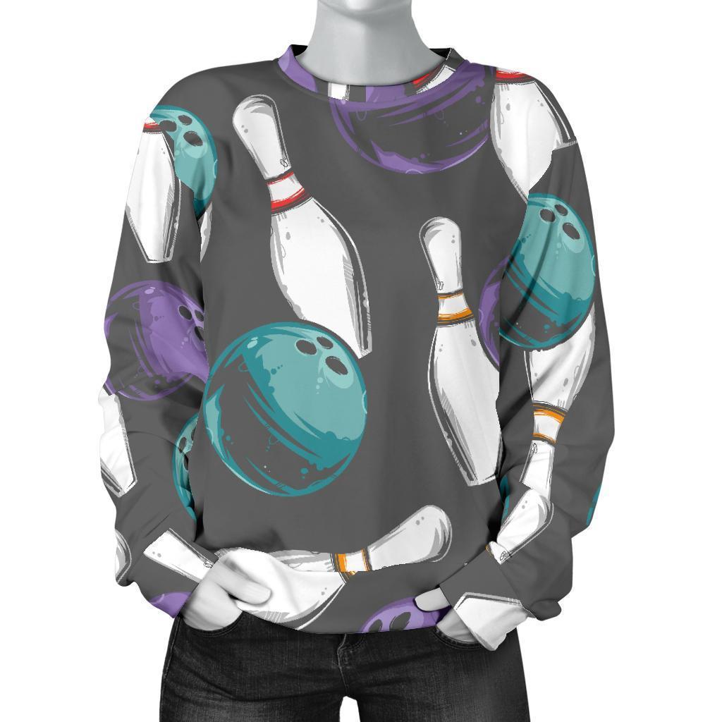 Pattern Print Bowling Women's Sweatshirt-grizzshop