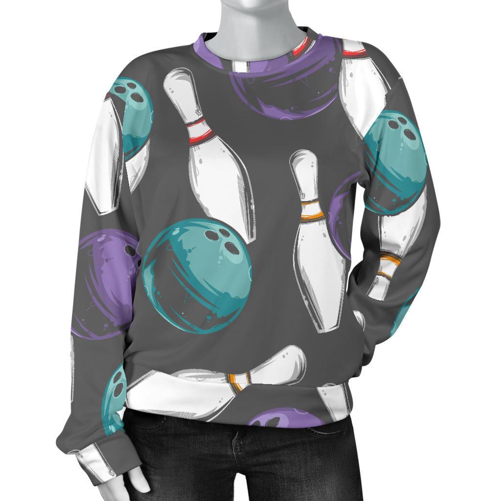 Pattern Print Bowling Women's Sweatshirt-grizzshop