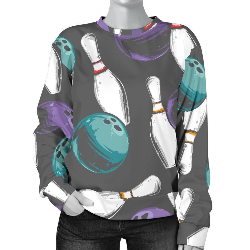 Pattern Print Bowling Women's Sweatshirt-grizzshop