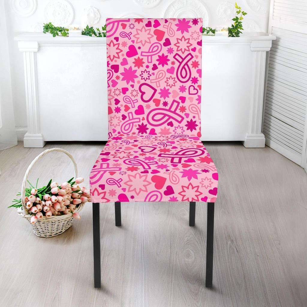 Pattern Print Breast Cancer Awareness Pink Ribbon Chair Cover-grizzshop