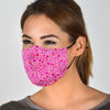 Pattern Print Breast Cancer Awareness Pink Ribbon Face Mask-grizzshop