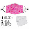 Pattern Print Breast Cancer Awareness Pink Ribbon Face Mask-grizzshop