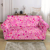 Pattern Print Breast Cancer Awareness Pink Ribbon Loveseat Cover-grizzshop