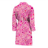 Pattern Print Breast Cancer Awareness Pink Ribbon Men Long Robe-grizzshop