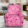 Pattern Print Breast Cancer Awareness Pink Ribbon Recliner Cover-grizzshop