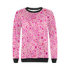 Pattern Print Breast Cancer Awareness Pink Ribbon Women Crewneck Sweatshirt-grizzshop