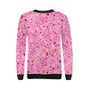 Pattern Print Breast Cancer Awareness Pink Ribbon Women Crewneck Sweatshirt-grizzshop