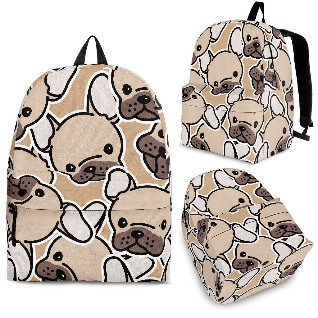 Pattern Print Bulldog Backpack-grizzshop