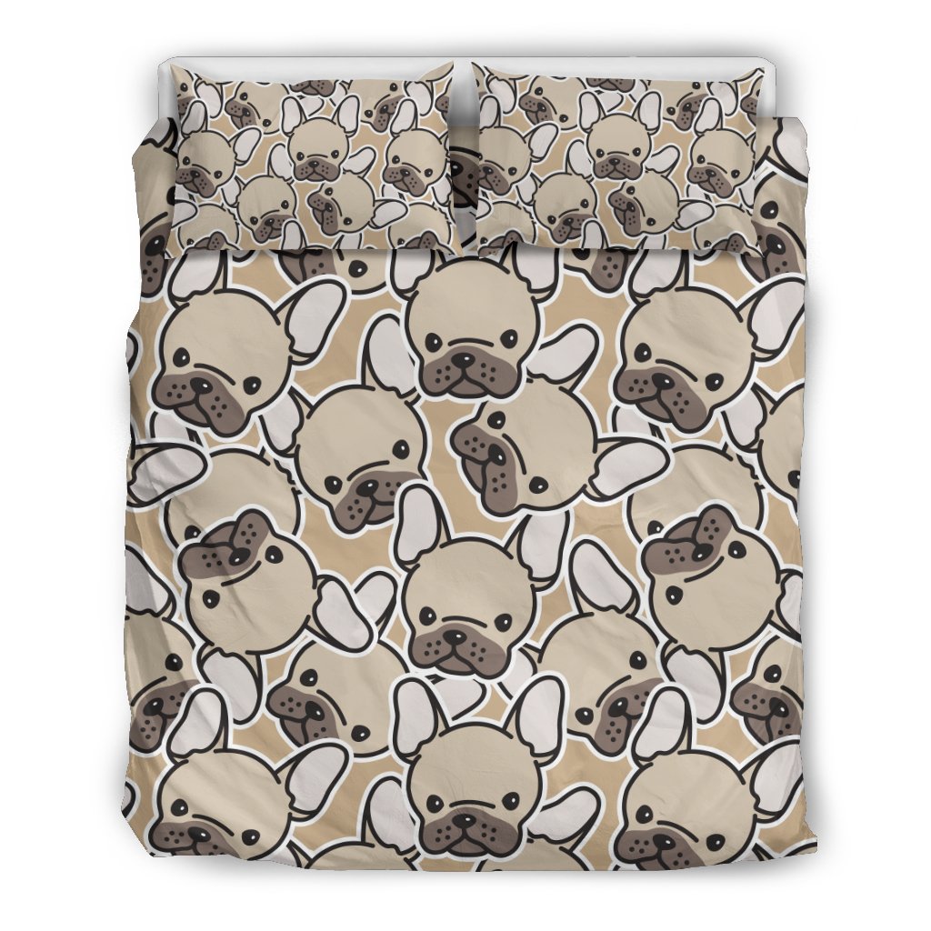 Pattern Print Bulldog Duvet Cover Bedding Set-grizzshop