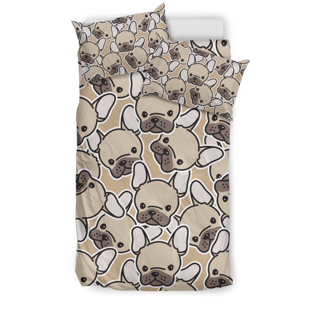 Pattern Print Bulldog Duvet Cover Bedding Set-grizzshop