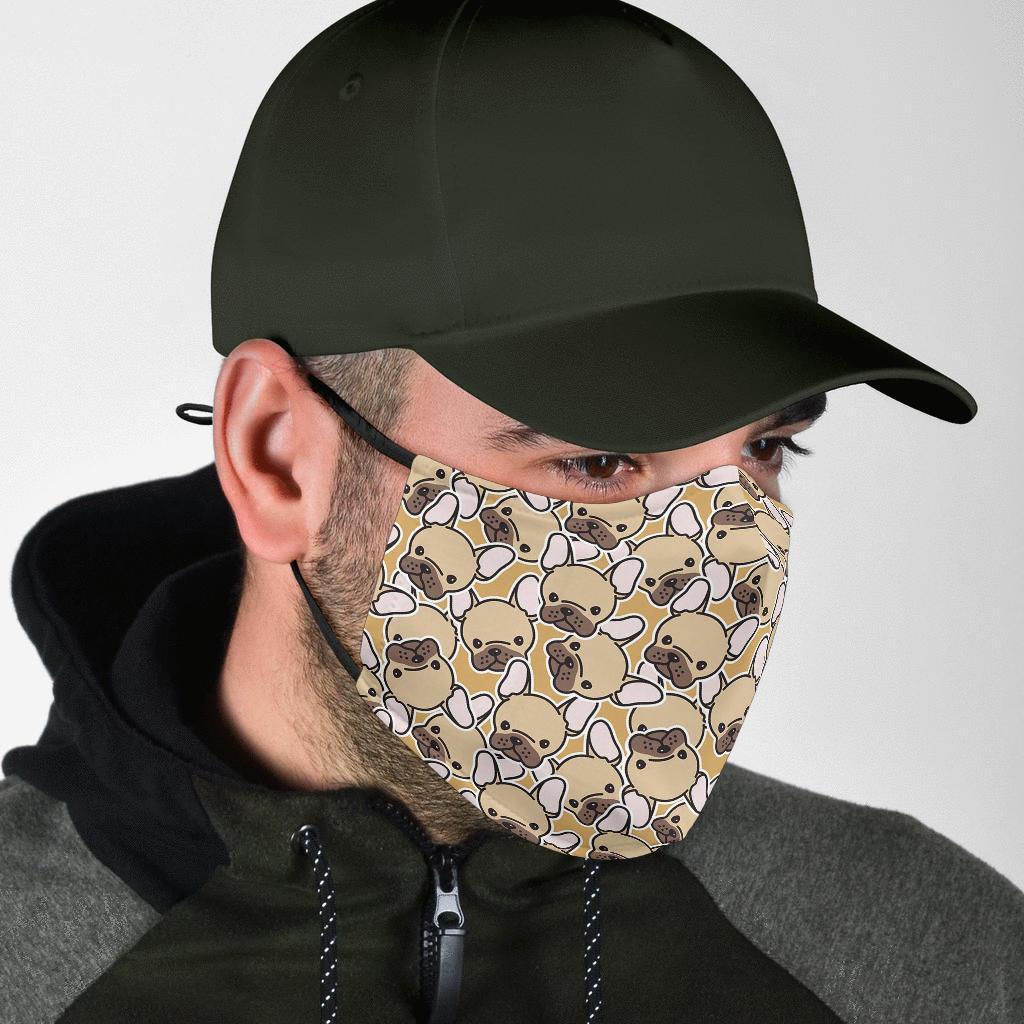 Pattern Print Bulldog Face Mask-grizzshop