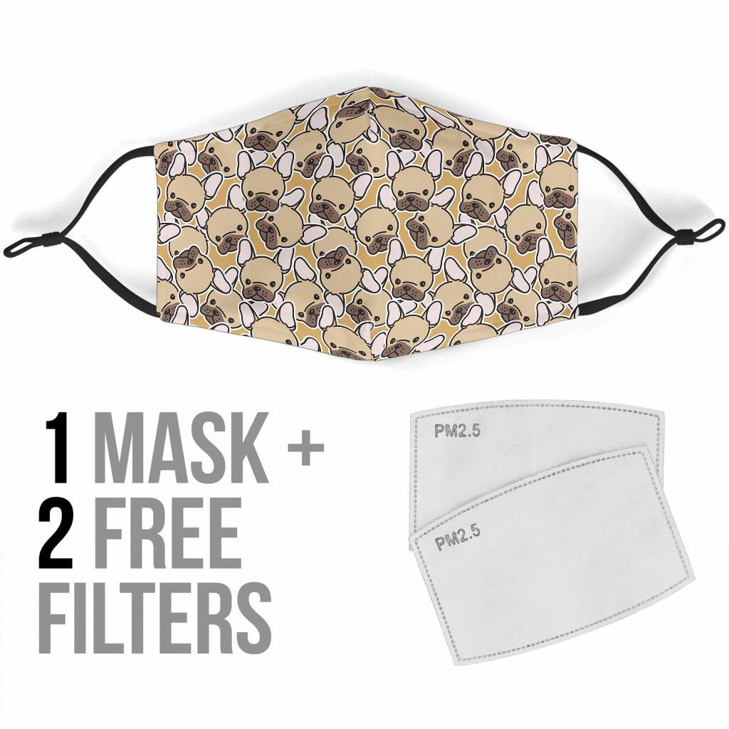 Pattern Print Bulldog Face Mask-grizzshop