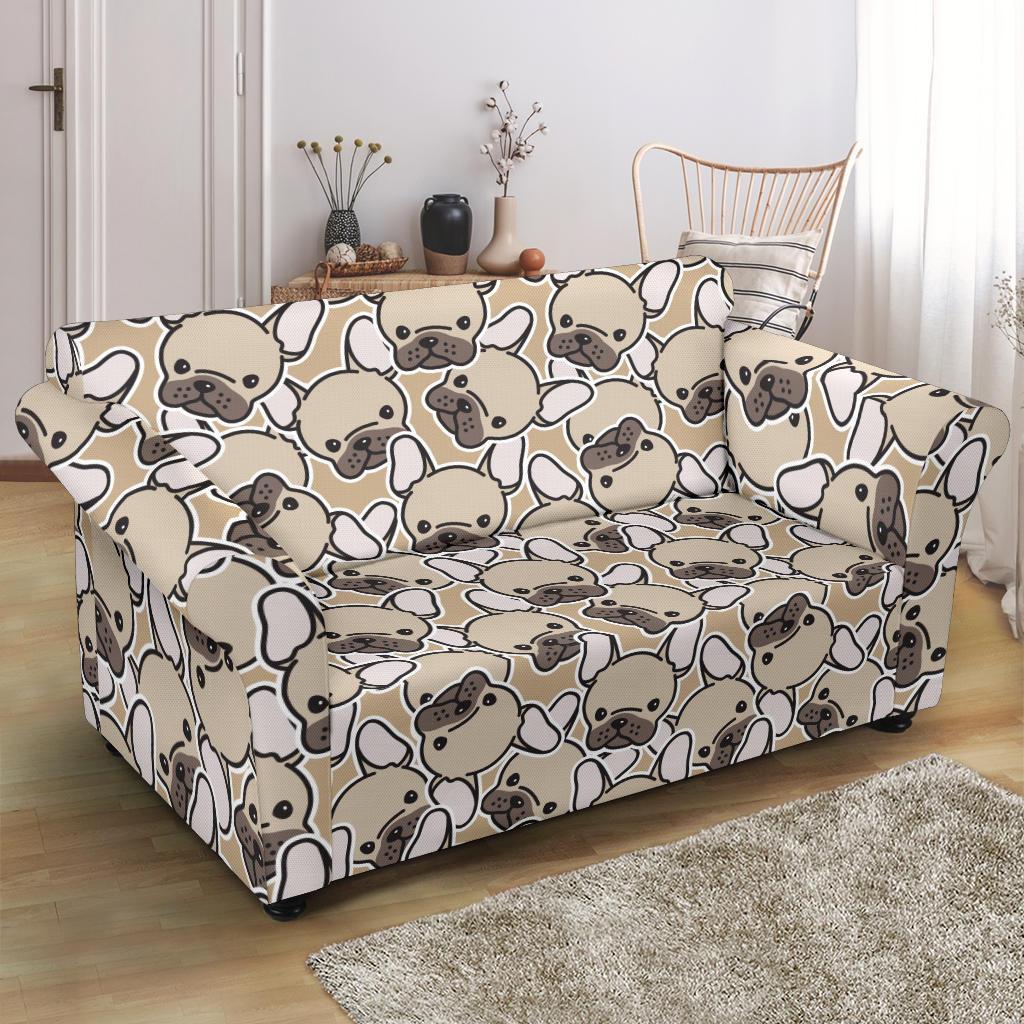 Pattern Print Bulldog Loveseat Cover-grizzshop