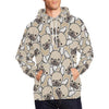 Pattern Print Bulldog Men Pullover Hoodie-grizzshop