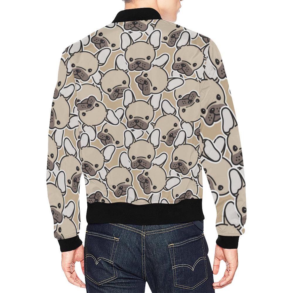 Pattern Print Bulldog Men's Bomber Jacket-grizzshop