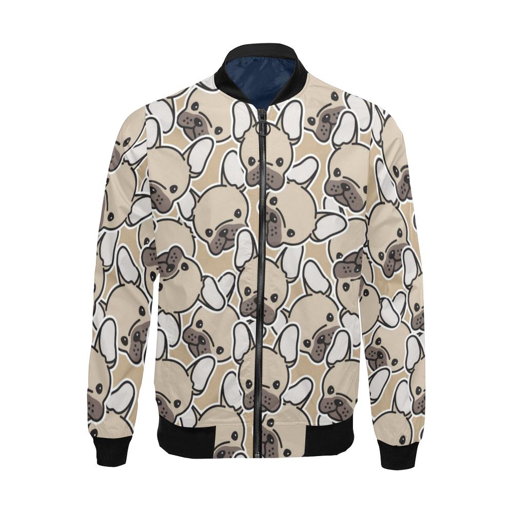 Pattern Print Bulldog Men's Bomber Jacket-grizzshop